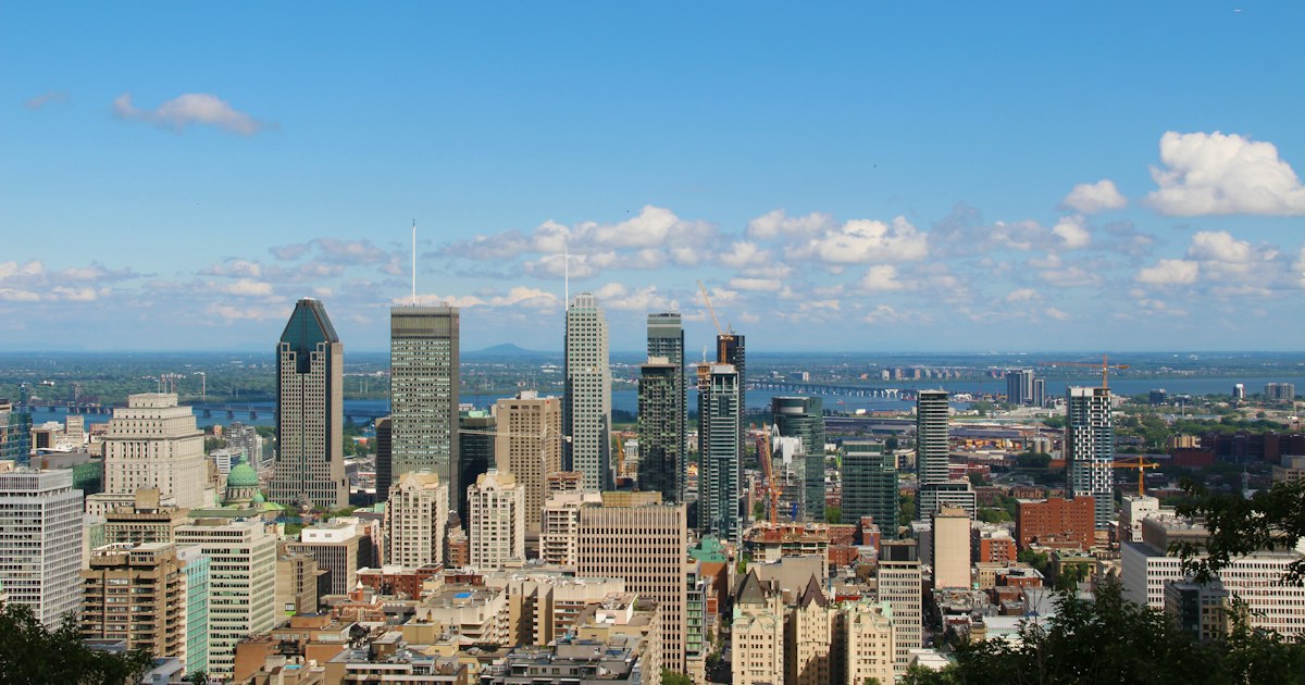 Montreal skyline seen from Mount Royal Park