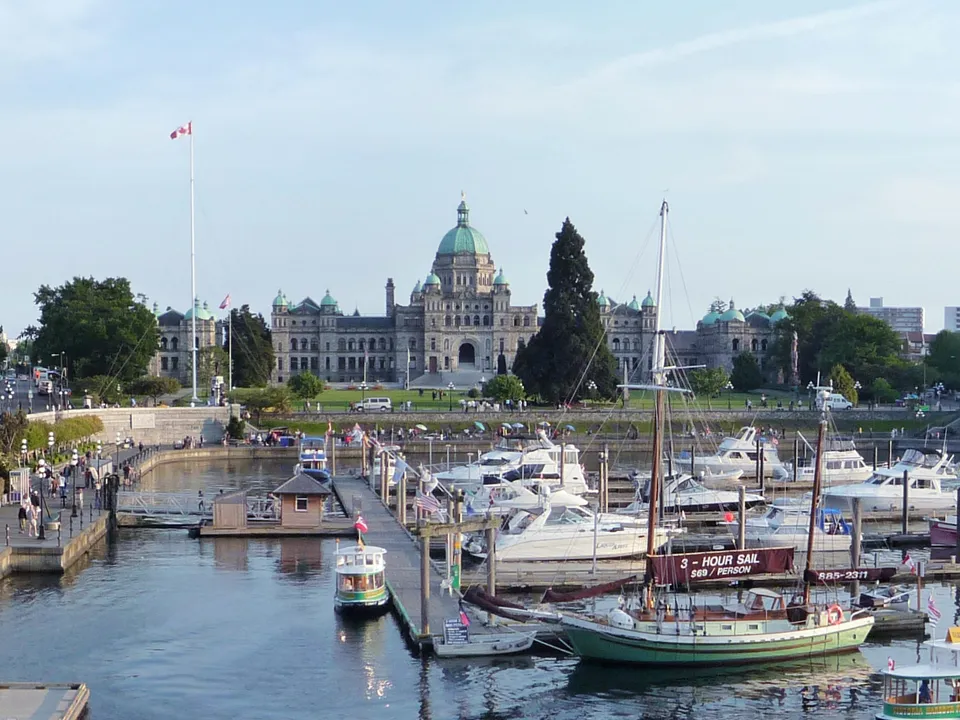 British Columbia Parliament Buildings across Victoria’s harbour, photographed in 2009